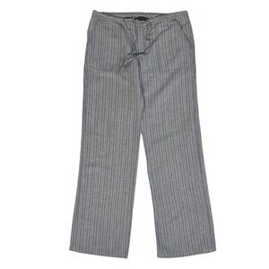 VICTORIA'S SECRET Striped Linen Blend Lounge Pants Womens Size 4 Gray White